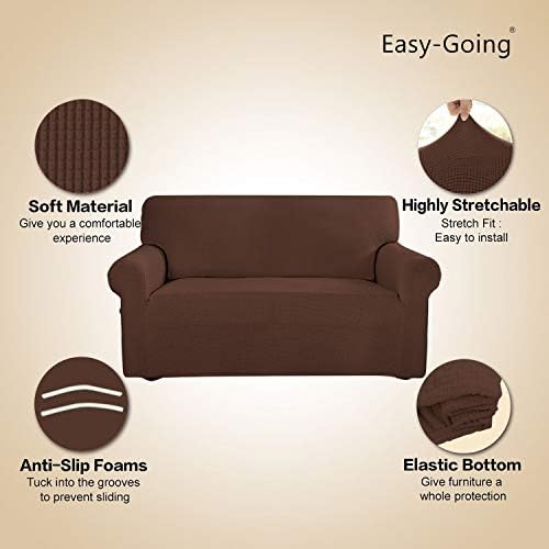 Easy-Going Stretch Oversized Sofa Couch Slipcover Washable Coffee