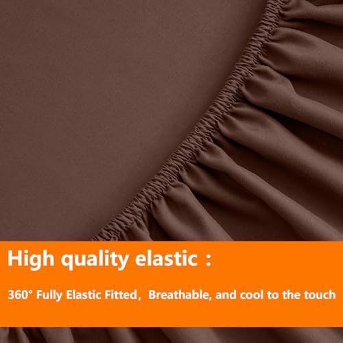 TAIMIT Brown King Comforter Set - 7 Pieces, Bed in a Bag Bedding Sets with All Season Soft Quilted Warm Fluffy Comforter,Flat Sheet,Fitted Sheet,2 Pillow Shams,2 Pillowcases