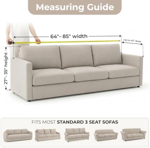 PAULATO Premium Stretch Couch Covers for Sofa - Sofa Chair Cover Washable, Dogs & Pets Friendly - Elastic Polyester Loveseat Slipcovers - Non-Slip Love Seat Couch Covers - Moss Green (64"-85" Wide)