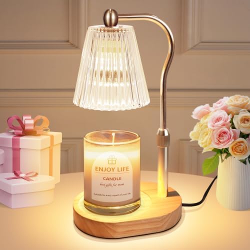 seenlast Candle Warmer Lamp, Candle Lamp Warmer with Timer Dimmer Adjustable Height, Electric Wax Warmer Vintage Home Decor,Candle Melter Light for Scented Jar Candles, Gifts for Mom (Golden)