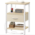 SUPERJARE Nightstand with Charging Station, USB-C Port, Bedside Table