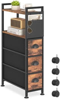 Oppro Small Narrow Side Tables, 3 Drawers Skinny Bedside Table Nightstand