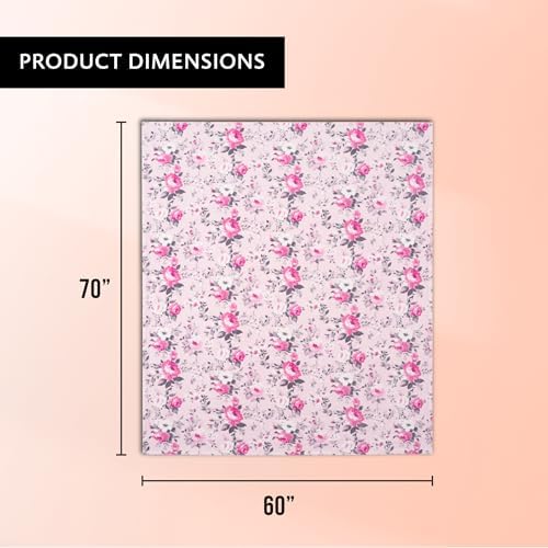 Jessica Simpson Oversized 60"X70" Plush Throw Blanket, Esther Blush Roses