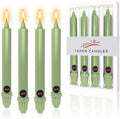 NJAO HOO Light Green Candlesticks 8 Inch Unscented Taper Candle Dripless Handmade Colored Candles for Home Decor Dinner Table Kitchen and Bedroom, 4 Pack
