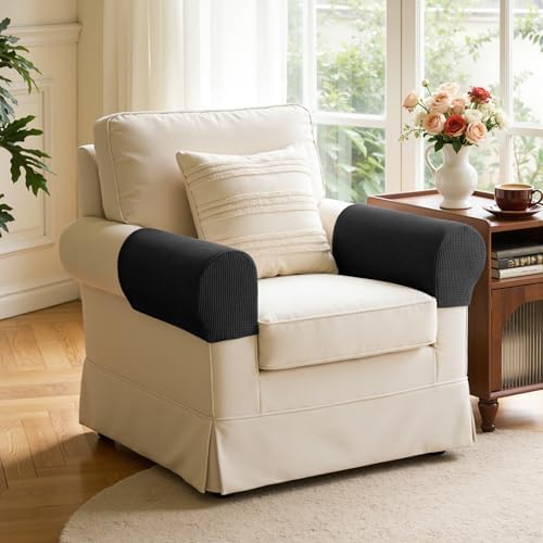 SUBRTEX Stretch Couch Arm Covers Set of 2, Non-Slip Sofa Armrest Slipcovers