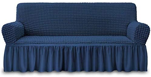 NICEEC Sofa Cover Navy Blue Couch Cover Stretch Sofa Slipcovers with Skirt