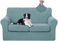 U-NICE HOME 3 Pieces Stretch Loveseat Couch Cover, Light Blue