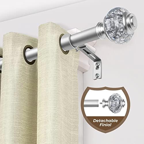 USFOOK Replacement Finials for Curtain Rods (1 or 7/8 Inch), Silver
