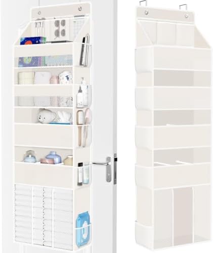 WISELIFE 5-Tier Over the Door Organizer for Nursery Hanging, Beige
