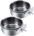 PINVNBY 2PCS Stainless Steel Bird Food Bowl Parrot Bird Dishes for Cage