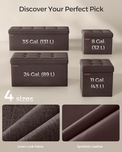 SONGMICS 30 Inches Folding Storage Ottoman Bench, Load 660 lb