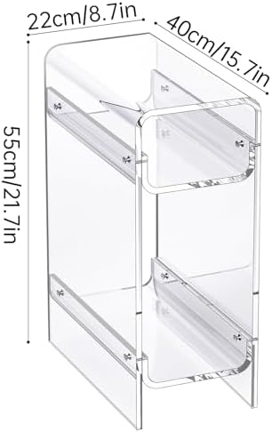 Clear Acrylic Side Table, Narrow Nightstand Bedside Table for Bedroom, Skinny Small End Table (Clear, 8.7'' x 15.7'' x 21.7")