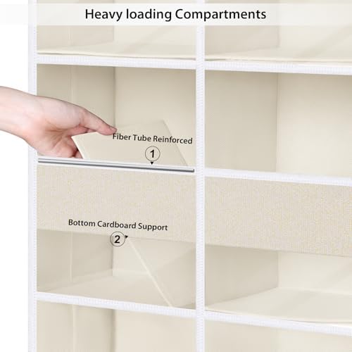 Univivi Upgraded Over Door Organizer for Baby Stuff, Beige Pattern, 6-Shelf