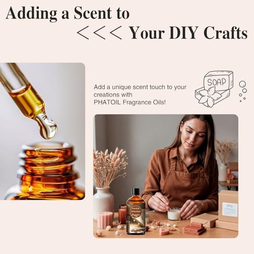 PHATOIL 3.38FL.OZ Warm Santal Fragrance Oils for Aromatherapy, Essential Oils for Diffusers for Home, Perfect for Diffuser, Yoga, Skin Care, DIY Candle and Soap Making - 100ml