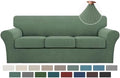 Turquoize 4 Piece Sofa Covers for 3 Cushion Couch Sofa Slipcover Soft Couch Cover for Dogs-Washable Sofa Furniture Covers with 3 Individual Cushion Covers Jacquard Fabric (3 Cushion Sofa, Loden Frost)