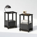 Furinno Simplistic Set of 2 Toolless 2-Tier Night Stand, Espresso