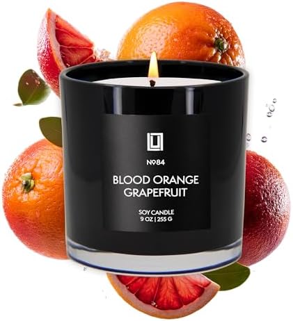 Lulu Candles | Blood Orange & Grapefruit | Luxury Scented Soy Jar Candle | Hand Poured in The USA | Highly Scented Long Lasting (9 Oz.)
