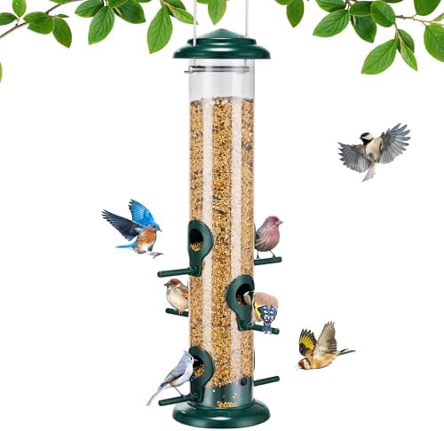 Kingsyard 15" Metal Tube Bird Feeders for Outdoors Hanging