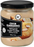 Almond Sugar Cookie Odor Eliminating Highly Fragranced Candle - Eliminates 95% of Pet, Smoke, Food, and Other Smells Quickly - Up to 80 Hour Burn time - 12 Ounce Premium Soy Blend