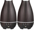 HealthSmart Essential Oil Diffuser, Cool Mist Humidifier and Aromatherapy Diffuser with 500ML Tank Ideal for Large Rooms, Adjustable Timer, Mist Mode and 7 LED Light Colors, Brown (Pack of 2)