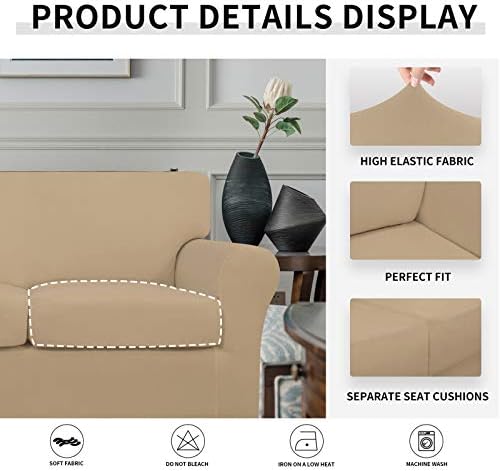 Easy-Going 4 Pieces Oversized Stretch Couch Cover for Dogs Washable