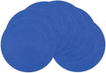 SHACOS Round Placemats Set of 6 Washable 15 inch Round Table Mats Cotton Polyester Woven Braided Place Mats for Dining Table (Blue, 6)