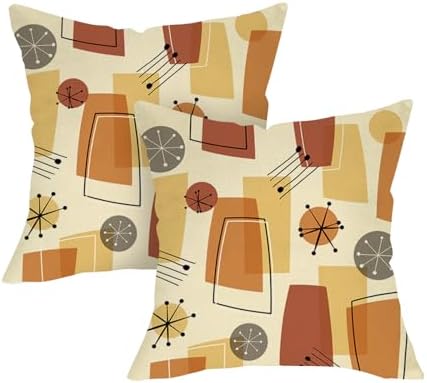 Abstract Geometric Decorative Throw Pillow Covers 18 x 18 Set of 2