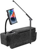 Multifunctional Sofa Armrest, Couch Armrest with Wireless Charge Stand, Removable Couch Caddy with Storage,Including LED Reading Light