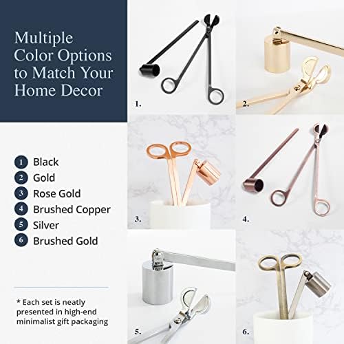 Airy Abode Candle Wick Trimmer and Candle Snuffer Accessory Set – Pick Your Color