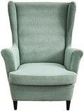 HAOYONG Jacquard Wingback Chair Cover Thickening Wing Armchair Covers Set of 2 Stretch Chair Slipcovers Non-Slip Armchair Protector Cover with Elastic Bottom