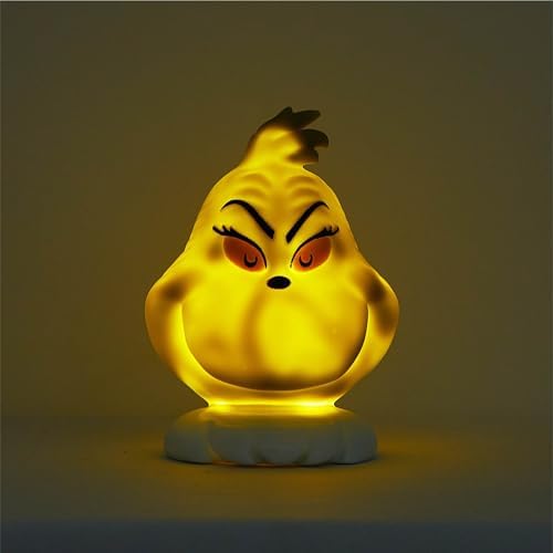 Grinch Dr.Seuss Squishy Night Light 6" Soft LED Mood Lamp for Christmas Decor, Kids Bedrooms, Collectors & Gift Giving