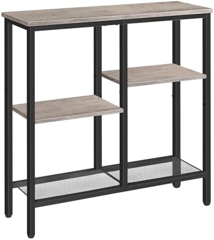 HOOBRO Narrow Console Table, Sofa Table, 4-Tier Industrial Entryway Table