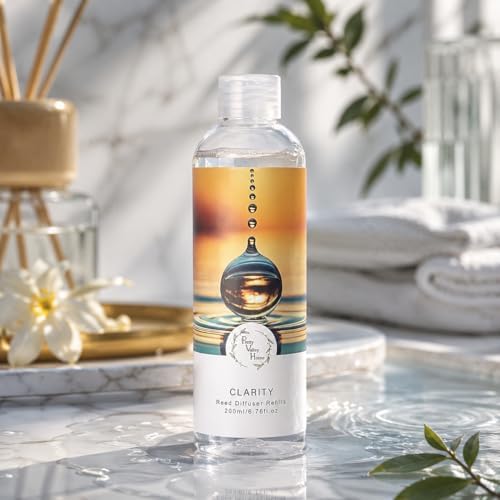 Reed Diffuser Refill Azure Blue Leaf Fresh Scent - 200ml (6.76 fl.oz) Essential Oil for Office Bedroom Natural Home Fragrance