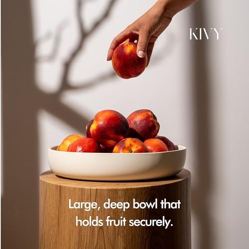 KIVY Concrete Fruit Bowl for Kitchen Counter - Large Decorative Bowl