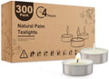 Ashlux 300-Pack Unscented Palm Wax Tea Lights Candles,4.5 Hours Burn