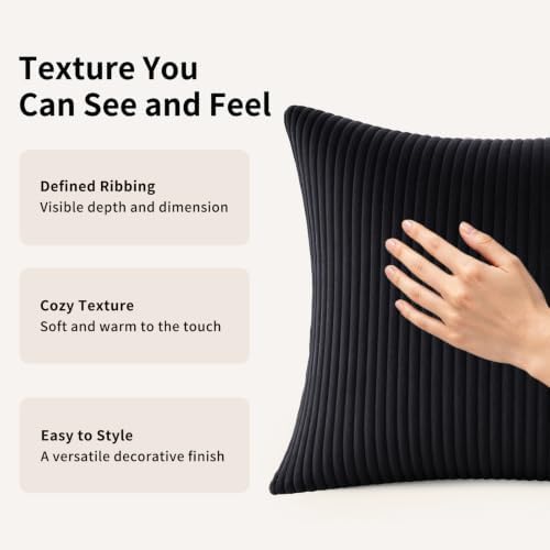 2 Pack 18 x 18 Decorative Throw Pillows with Insert Included