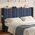 ONBRILL King Size Headboard with Storage, LED Light, Blue