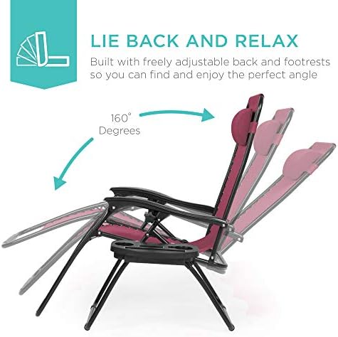 Best Choice Products Zero Gravity Chair Recliner, Burgundy