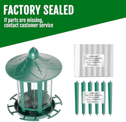 Birdream 2 Pack Bird Feeders for Outdoor Hanging, Assembly Required, 1-Min Easy Setup, Charming Castle Design, Attracting Cardinals Chickadees Goldfinches & Sparrows - Green
