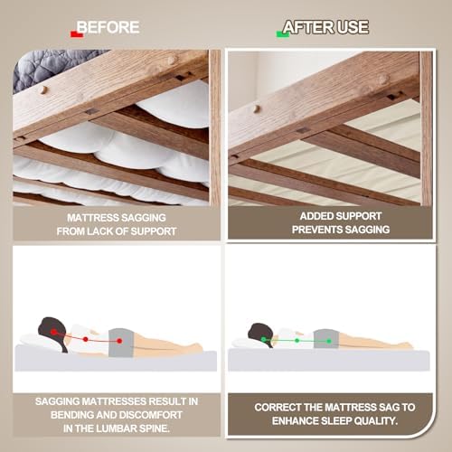 12mm King Size Vertical Bed Slats, 76 x 80'' Fabric Covered Bunkie Board King Size, Mattress Support Wooden Bunkie Board with Cover for Metal Frame Low Profile Beds Support, Platform Beds and Couch