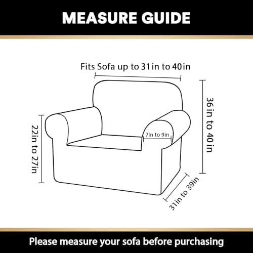 PrinceDeco Stretch Chair Cover Chair Slipcovers with Arms 1-Piece Chair Sofa Slipcovers or Living Room Non Slip Armchair Cover Furniture Protector Dogs Pet Friendly(Armchair,Navy)