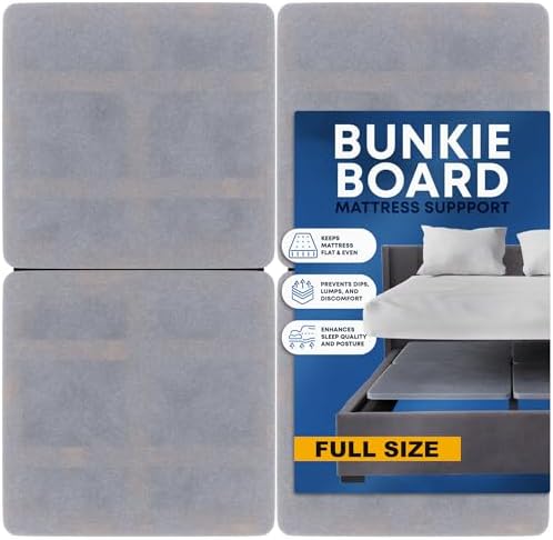 Greaton, 1.5-Inch Split Wood Bunkie Board Full Size, Under Mattress Support, Fits Bed Frames, bunk beds, Fully Assembled, Breathable Fabric Cover, Replaces Bed Slats or Box Spring