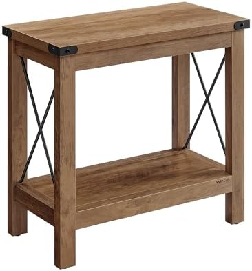 VASAGLE 2-Tier End Side Table, Small Accent Nightstand with Bottom Shelf