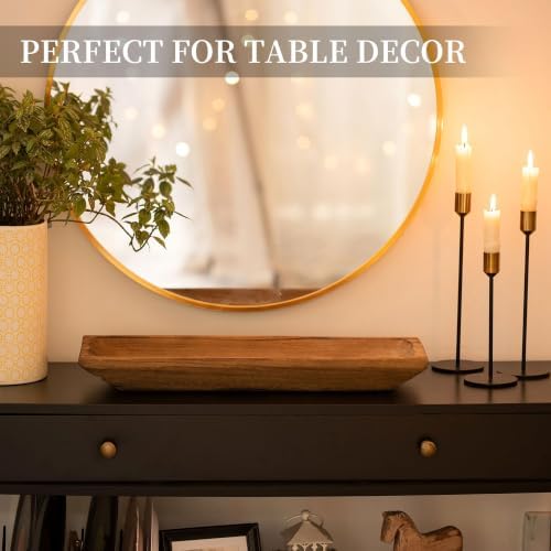 Hanobe Large Wood Decorative Dough Bowl for Coffee Table Decor, 20" Brown