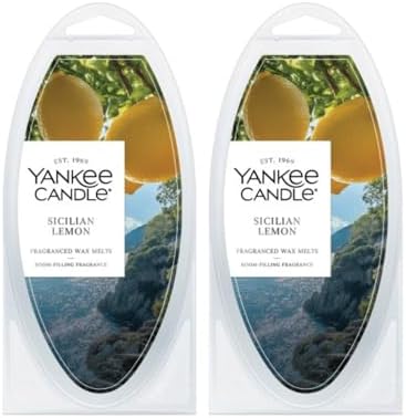 Yankee Candle Scented Wax Melts for Wax Warmers, Long Lasting Home Fragrance, Odor Eliminating Wax Cubes (Sicilian Lemon)