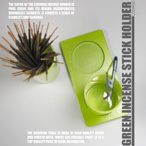 2 in 1 Incense Holder for Sticks,Glass Incense Burner Holder with Storage,Upside Down Incense Holder for Sticks with Glass Ash Catcher for Meditation Yoga Spa Room Home Decor[2 Long Light Green]