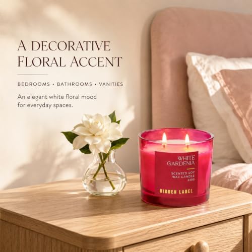 Hidden Label White Gardenia 2-Wick Soy Candle, 8.3 oz