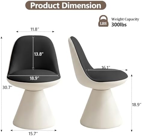 Modern Upholstered Vanity Stool Chair, Comfy PU Leather Ottoman Stool