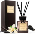 XEPTLE Sandalwood Reed Diffuser, Air Freshener, Fragrance Oil Diffuser with 5 Reeds, Eliminate Odors, Scented Diffuser Set for Bathroom,Bedroom,Office,Home,Yoga, 7.04 oz, Black