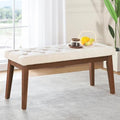 kinmars Tufted Entryway Bench for Bedroom End of Bed, 42.5", Beige
